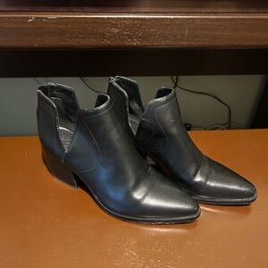 Vince Camuto Black Leather Ankle Booties